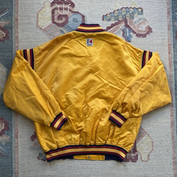 Vintage 90s Karl Kani Satin Jacket XXL Yellow Baseball Varsity Rap Hip Hop 2XL - Picture 3 of 11